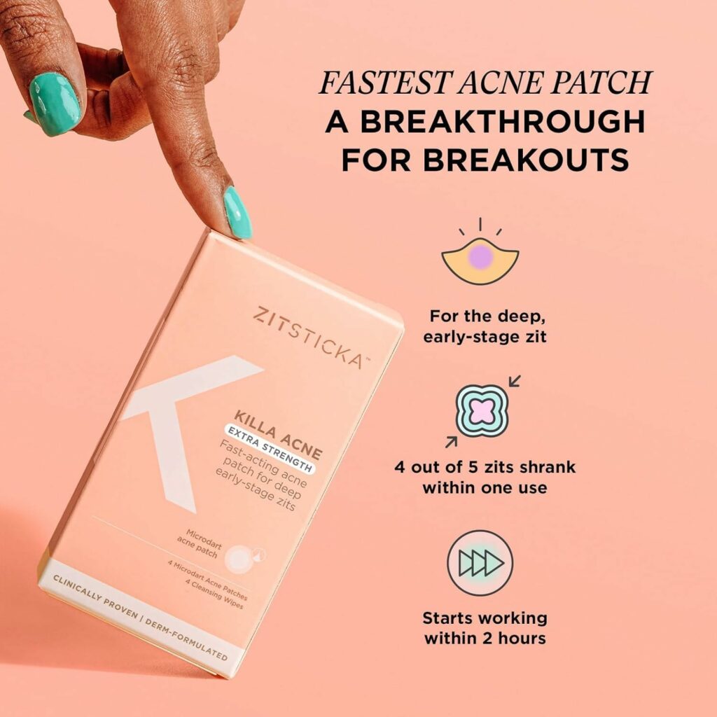 ZitSticka Killa Kit | Self-Dissolving Microdart Acne Pimple Patch for Zits and Blemishes | Spot Targeting for blind, early-stage, hard-to-reach zits for Face and Skin (20 Pack)