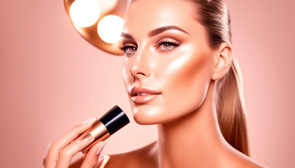 bronzer stick application