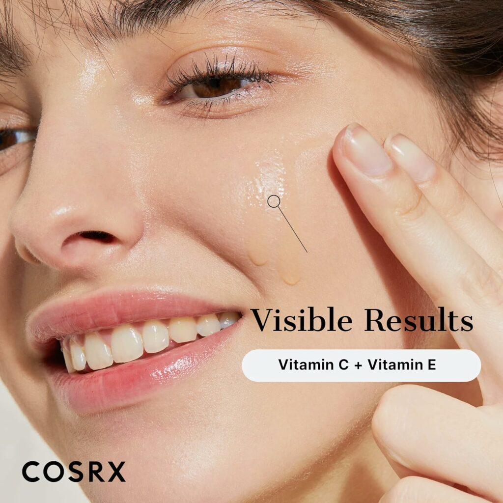 COSRX Pure Vitamin C 23% Serum with Vitamin E  Hyaluronic Acid, Brightening  Hydrating Facial Serum for Fine Lines, Uneven Skin Tone  Dull Skin, 0.7oz/20g, Korean Skincare