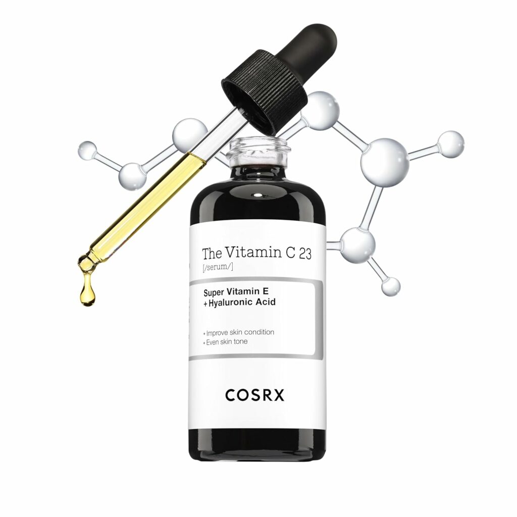 COSRX Pure Vitamin C 23% Serum with Vitamin E  Hyaluronic Acid, Brightening  Hydrating Facial Serum for Fine Lines, Uneven Skin Tone  Dull Skin, 0.7oz/20g, Korean Skincare