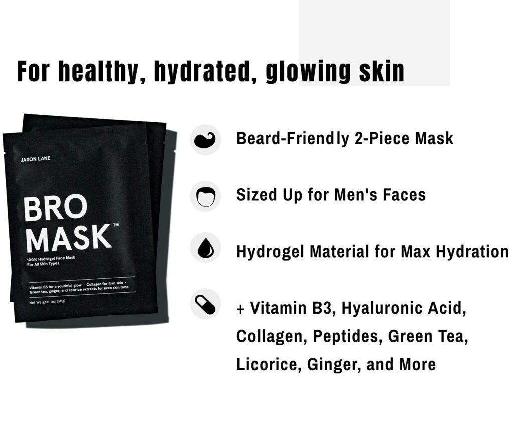 JAXON LANE DIY Facial Set: Bro Mask Korean Face Mask for Men, Rain or Shine Face sunscreen SPF 50, Relax And Repair Anti Aging Face Moisturizer for Men – The Ultimate Skin Care set  Mens Spa Kit