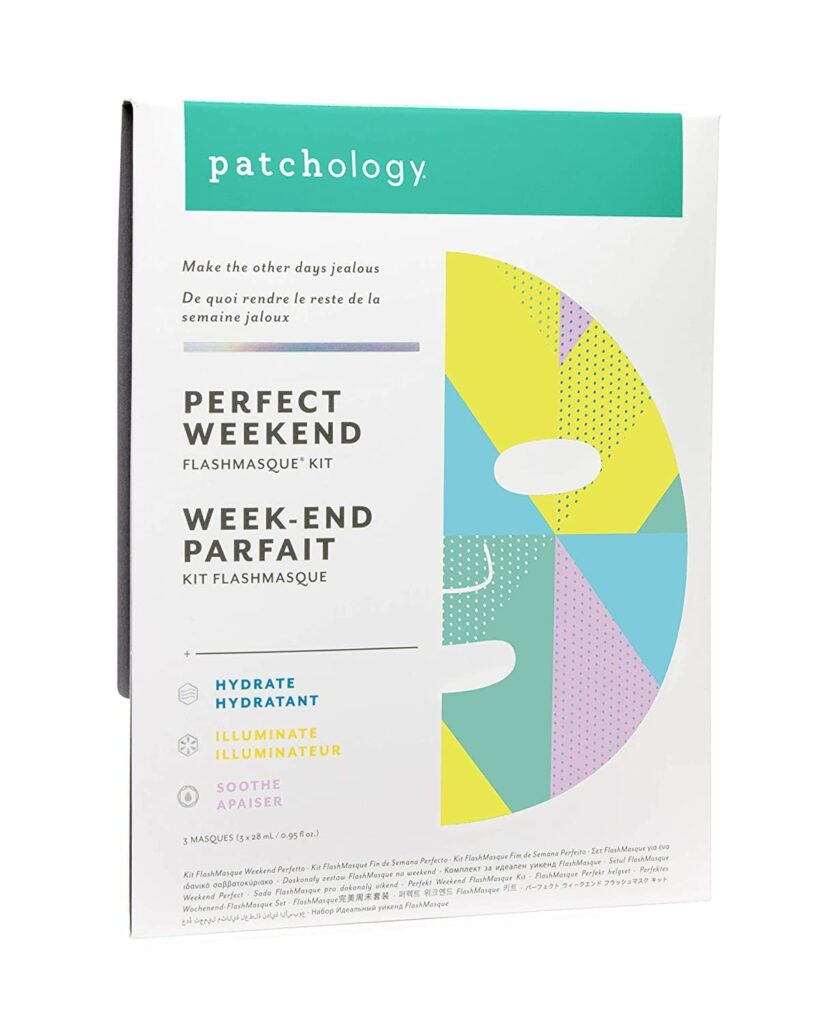 Patchology Perfect Weekend Facial Sheet Mask - Potent Hyaluronic Acid  Firming Formula - Intense Moisturizing  Hydration for Men  Women - Ultimate Skin Revitalizing Face Sheets, 3 count