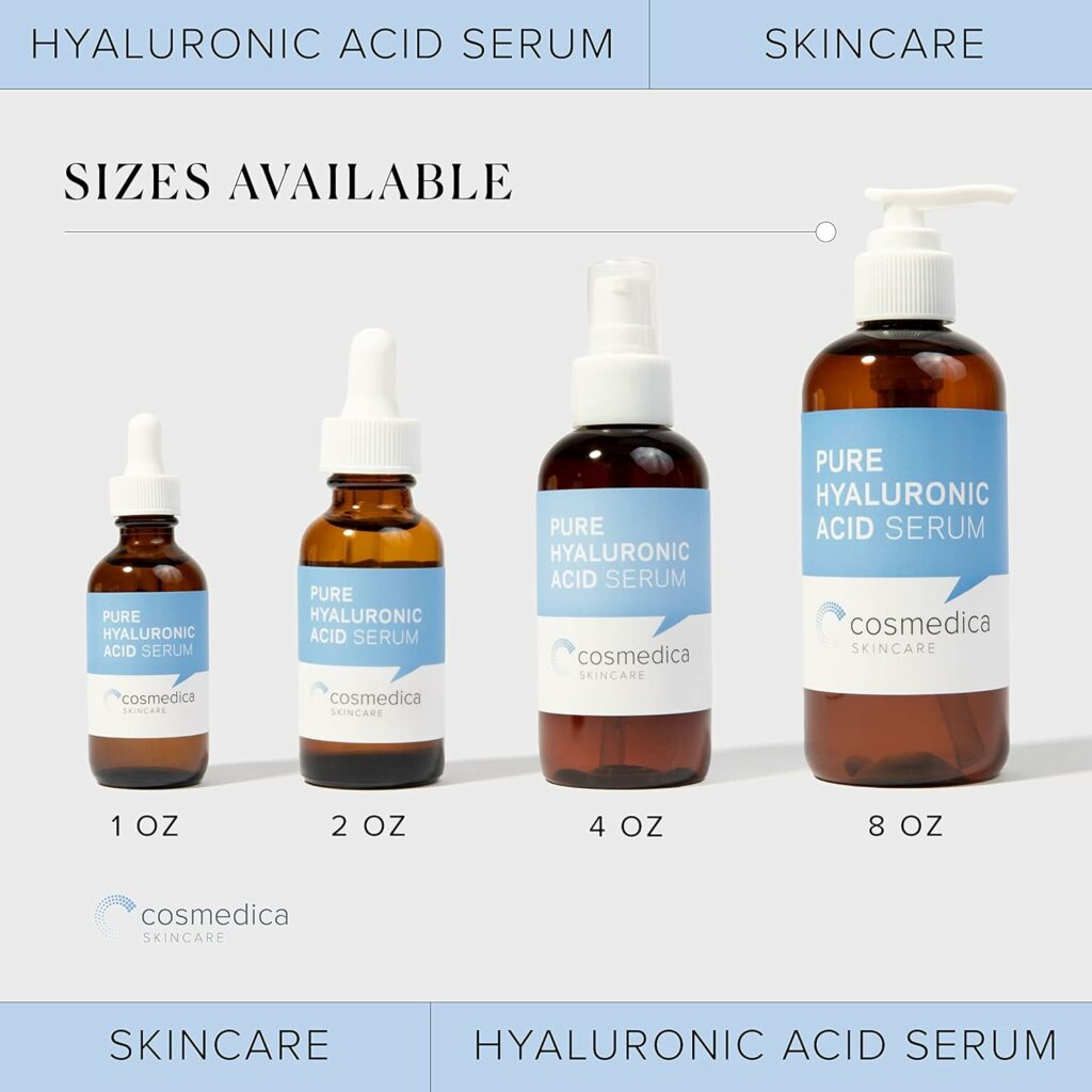 Hyaluronic Acid Serum for Skin 100% Pure Anti Aging Serum Intense Hydration Moisture Non greasy Paraben free, Wrinkle Reducing and Brightening Serum (Pro Formula) 2oz